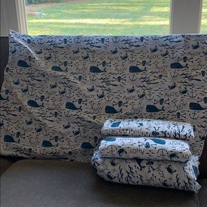 Whale/pirate full-sized sheets